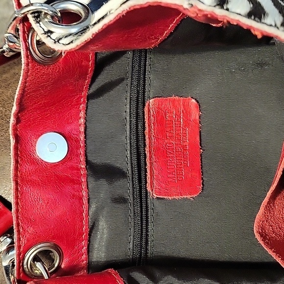 Maurizio TAIUTI 1990s Punk Leather Zebra Print Bucket Mobwife Tote Bag - Picture 7 of 8